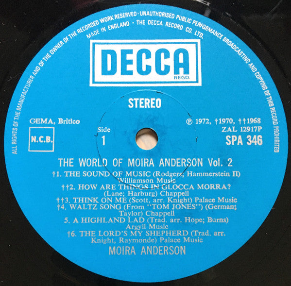 Moira Anderson : The World Of Moira Anderson Vol.2 (LP, Comp)