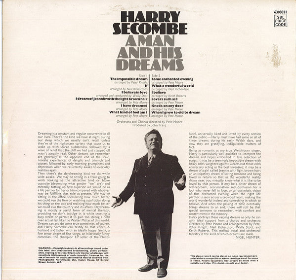 Harry Secombe : A Man And His Dreams (LP, Album)