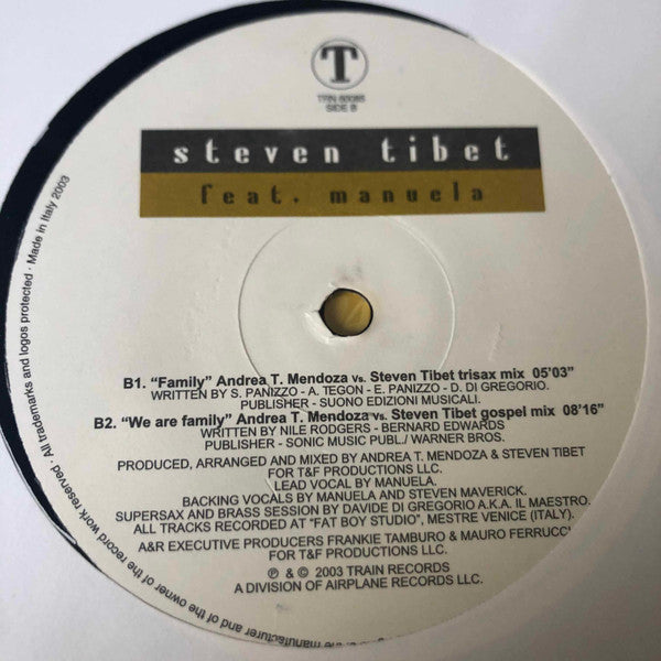 Steven Tibet feat. Manuela (2) : We Are Family (12")