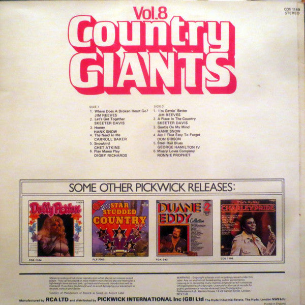Various : Country Giants Vol. 8 (LP, Comp)