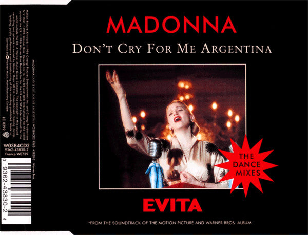 Madonna : Don't Cry For Me Argentina (The Dance Mixes) (CD, Single, CD2)