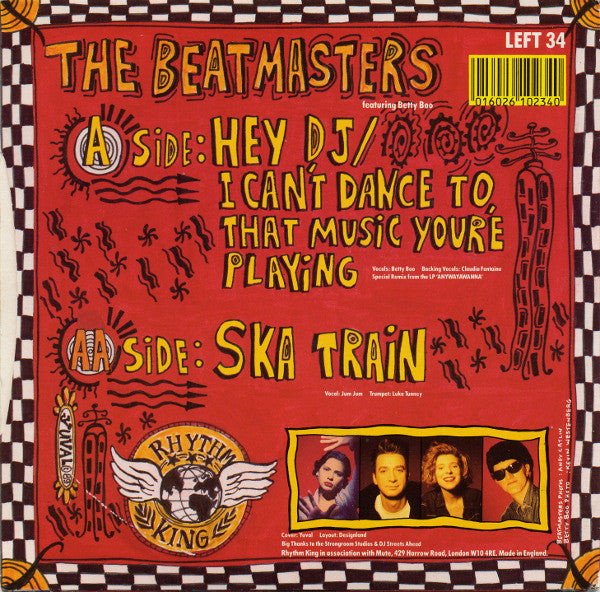 The Beatmasters Featuring Betty Boo : Hey DJ / I Can't Dance (To That Music You're Playing) / Ska Train (7", Single)