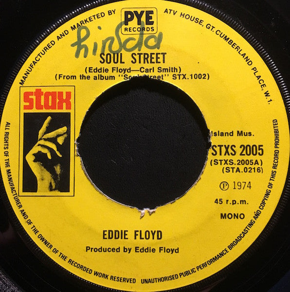 Eddie Floyd : Soul Street / The Highway Man (7", 4 P)