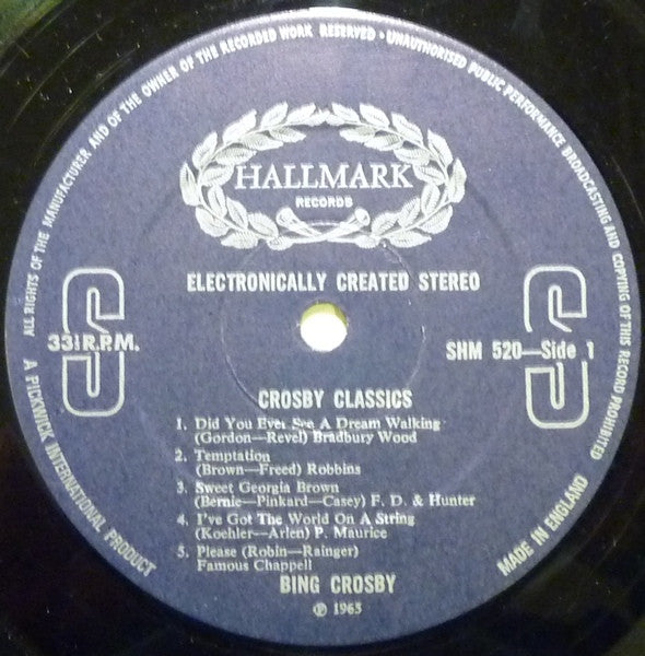Bing Crosby : Crosby Classics (LP, Comp, RE)