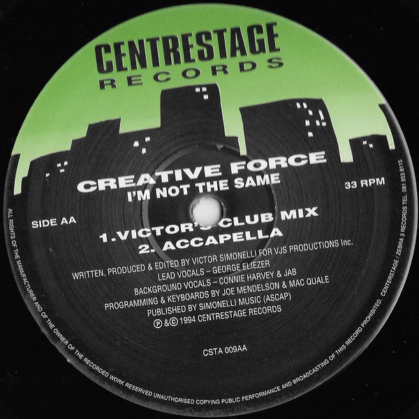 Victor Simonelli Presents Creative Force : I'm Not The Same (12")