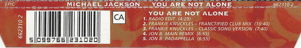 Michael Jackson : You Are Not Alone (CD, Single)