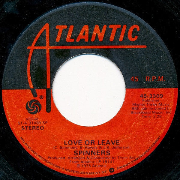 Spinners : Love Or Leave (7", Single, SP )