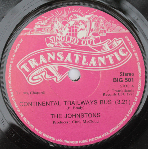 The Johnstons : Continental Trailways Bus (7", Single)