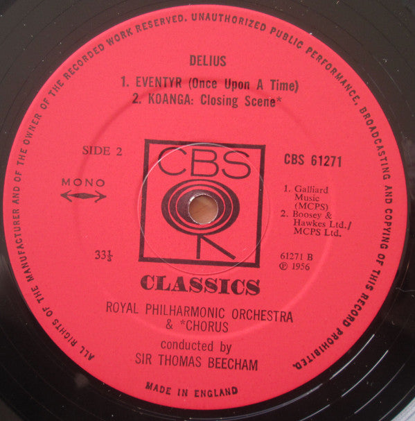 Frederick Delius, Royal Philharmonic Orchestra & Royal Philharmonic Chorus Conducted By Sir Thomas Beecham : Nocturne (The Song Of A Great City) / Eventyr (Once Upon A Time) / Koanga: Closing Scene (LP, Comp, Mono, RE)