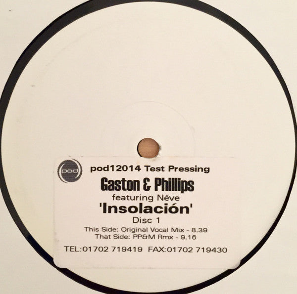Louis Gaston & Matt Phillips : Insolación (12", Promo, W/Lbl)