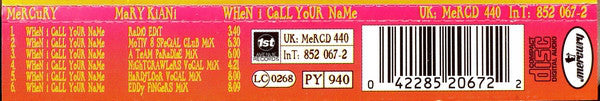 Mary Kiani : When I Call Your Name (CD, Single)