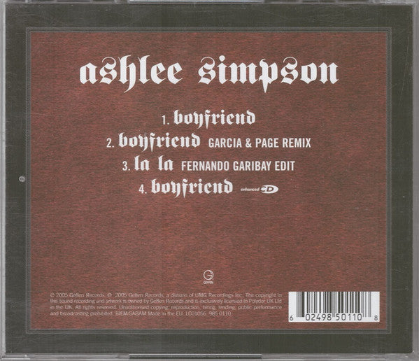 Ashlee Simpson : Boyfriend (CD, Maxi)