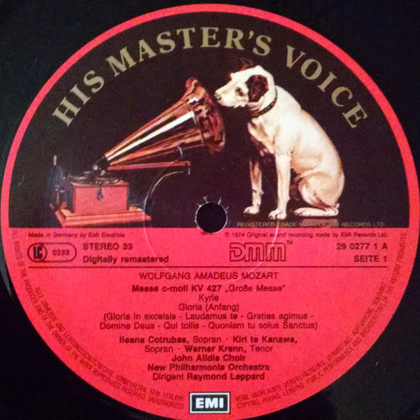 Wolfgang Amadeus Mozart - Kiri Te Kanawa, Ileana Cotrubas, John Alldis Choir, New Philharmonia Orchestra, Raymond Leppard : Messe c-moll = Mass In C Minor, K. 427 (LP, Album, RE, RM, Aud)