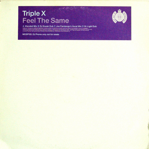Triple X : Feel The Same (2x12", Promo)