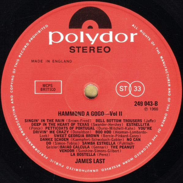 James Last & His Hammond Bar Combo : Hammond À Gogo / 2 (LP, Album)