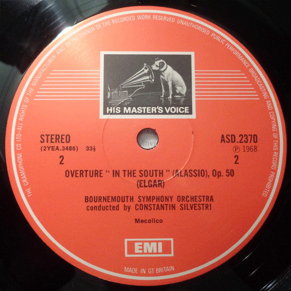 Sir Edward Elgar / Ralph Vaughan Williams - Constantin Silvestri, Bournemouth Symphony Orchestra : In The South (Alassio) / Fantasia On A Theme By Thomas Tallis - The Wasps Overture (LP, RE)