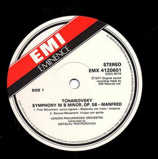 London Philharmonic Orchestra, Mstislav Rostropovich - Pyotr Ilyich Tchaikovsky : Manfred Symphony (LP)