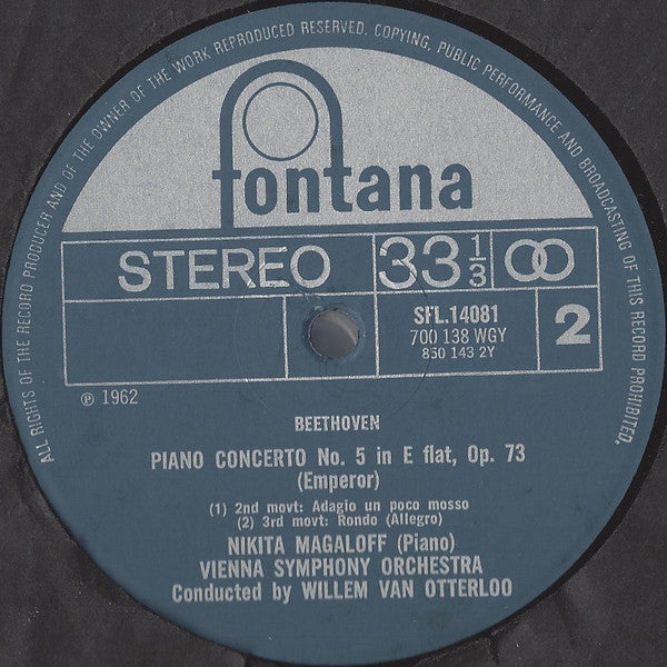Ludwig van Beethoven, Nikita Magaloff, Wiener Symphoniker, Willem Van Otterloo : Piano Concerto No. 5 In E Flat, Op. 73 "Emperor" (LP, RE)