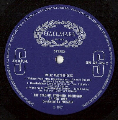 Raoul Poliakin, The Stadium Symphony Orchestra Of New York : Waltz Masterpieces (LP, Album)