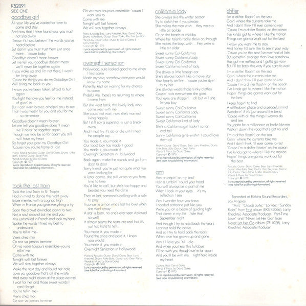 David Gates : Goodbye Girl (LP, Album)