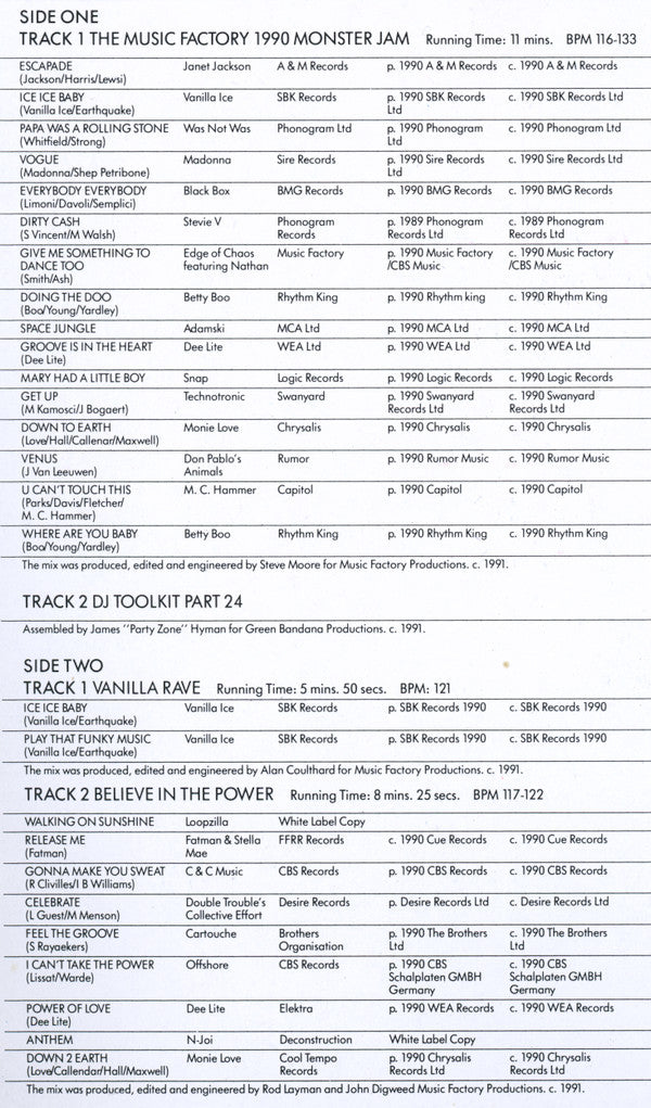 Various : Music Factory Mastermix - Issue 54 (2x12", Comp)