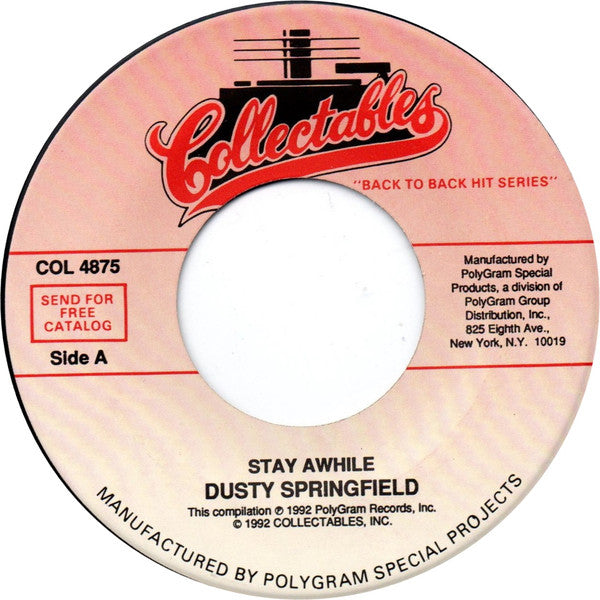 Dusty Springfield : Stay Awhile / All Cried Out (7", Single, RE)