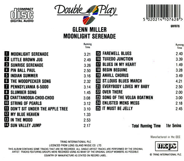 Glenn Miller : Moonlight Serenade (CD, Comp)
