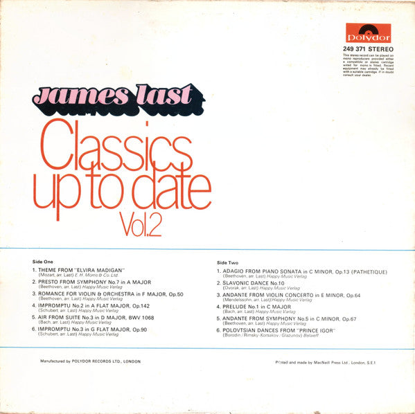Orchester James Last : Classics Up To Date Vol. 2 (LP, Album)