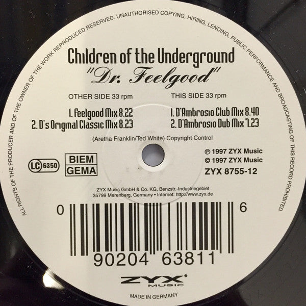 Children Of The Underground : Dr. Feelgood (12")