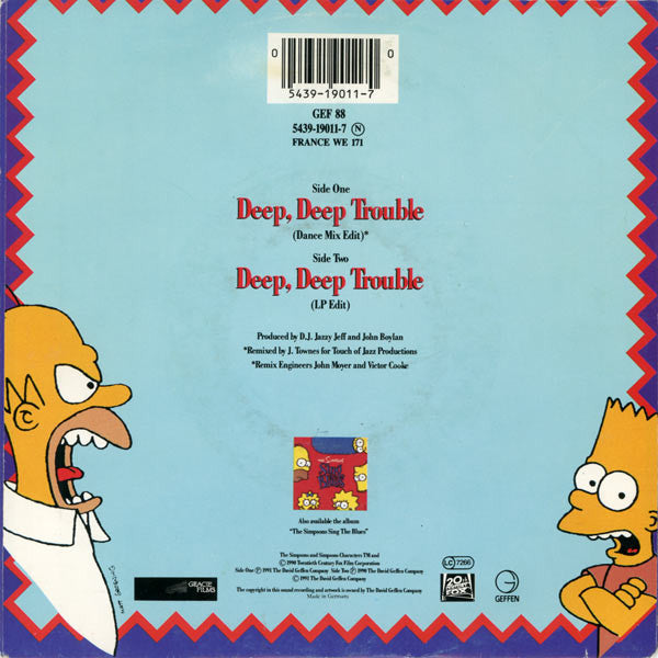 The Simpsons Featuring Bart* & Homer* : Deep, Deep Trouble (7", Single, Lar)