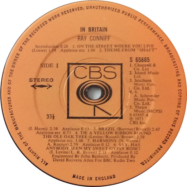 Ray Conniff : In Britain (LP, Album)