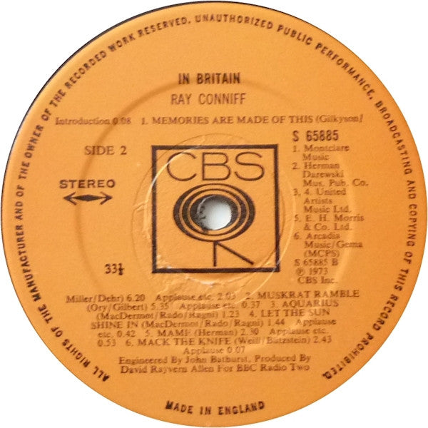 Ray Conniff : In Britain (LP, Album)