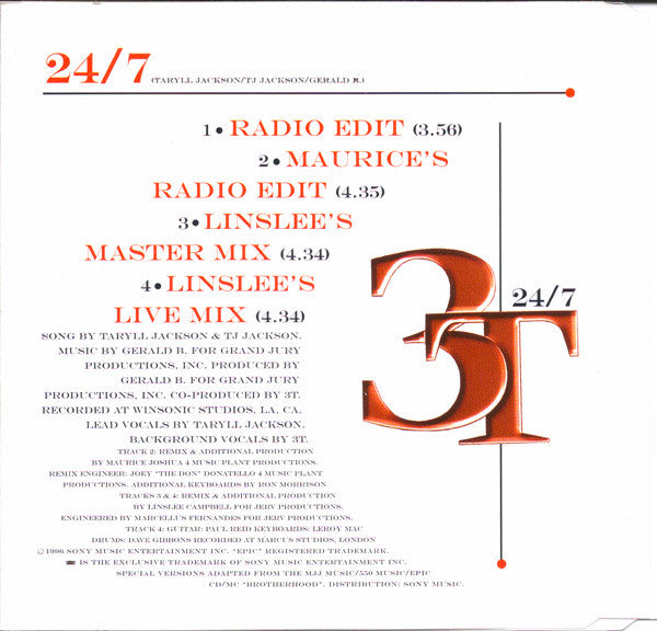 3T : 24/7 (CD, Single)