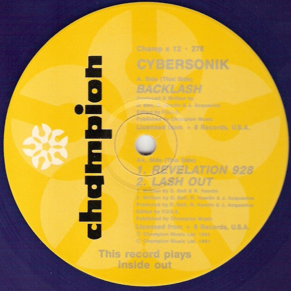 Cybersonik : Backlash (12", Ltd, Blu)