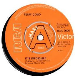Perry Como : It's Impossible (7", Maxi, Promo)