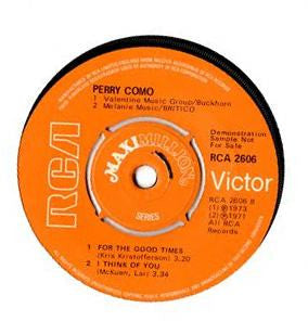Perry Como : It's Impossible (7", Maxi, Promo)