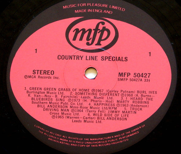 Various : Country Line Specials  (LP, Comp, Mono)