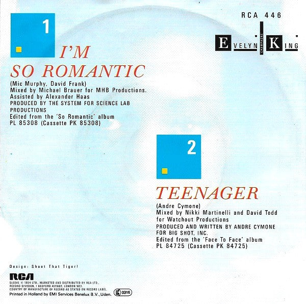 Evelyn King : I'm So Romantic (7", Single)