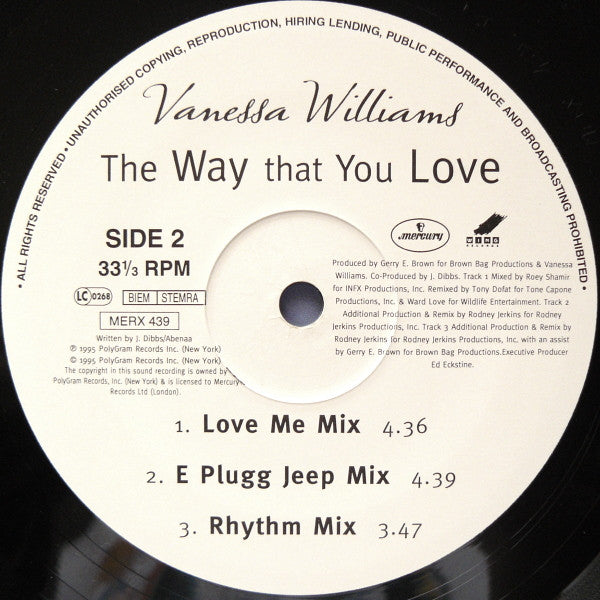 Vanessa Williams : The Way That You Love (12")