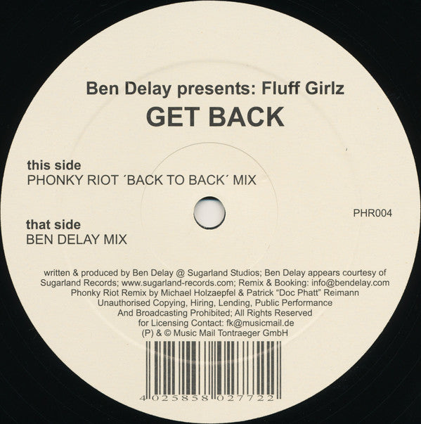 Ben Delay Presents: Fluff Girlz : Get Back (12")
