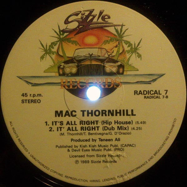Mac Thornhill : It's All Right (12", Ltd)