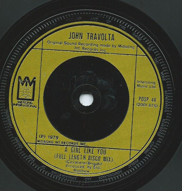 John Travolta : A Girl Like You (7", Single)