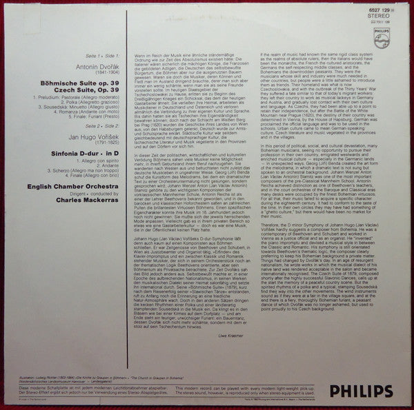 Antonín Dvořák, Jan Václav Hugo Voříšek, Sir Charles Mackerras, English Chamber Orchestra : Czech Suite, Op 39; Sinfonia In D (LP, RE, RP)
