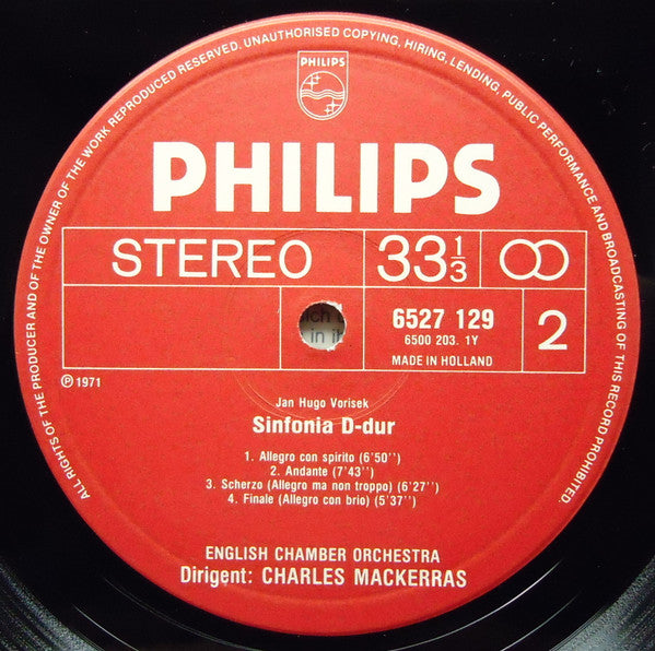 Antonín Dvořák, Jan Václav Hugo Voříšek, Sir Charles Mackerras, English Chamber Orchestra : Czech Suite, Op 39; Sinfonia In D (LP, RE, RP)