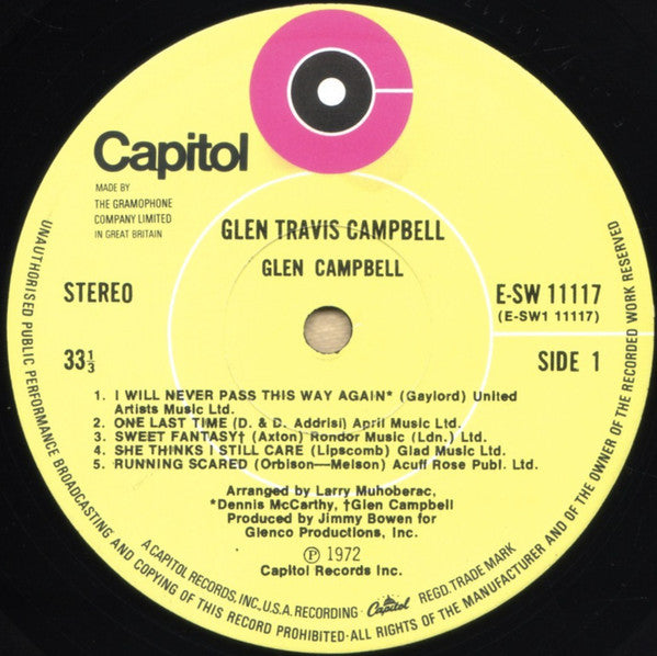 Glen Campbell : Glen Travis Campbell (LP, Album, Lim)