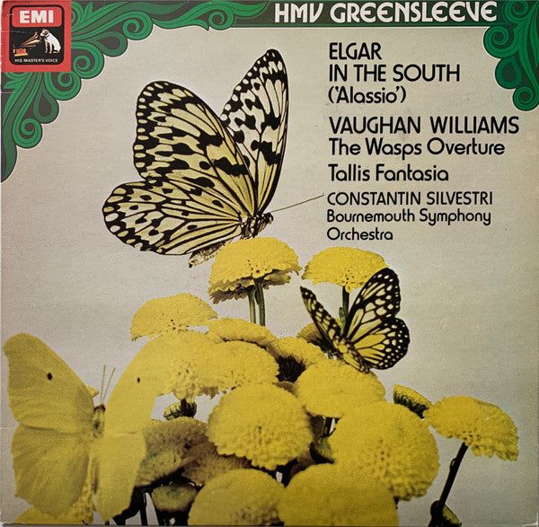 Sir Edward Elgar, Ralph Vaughan Williams, Constantin Silvestri, Bournemouth Symphony Orchestra : In The South; The Wasps Overture; Tallis Fantasia (LP, Album, RE)