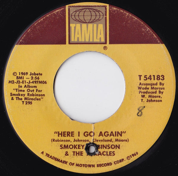 The Miracles : Doggone Right / Here I Go Again (7", Single, Mono, Sou)