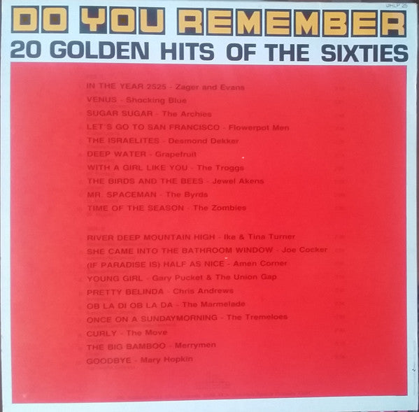 Various : Do You Remember... 20 Golden Hits Of The Sixties  (LP, Comp)