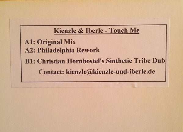 Kienzle & Iberle : Touch Me (12", Promo)