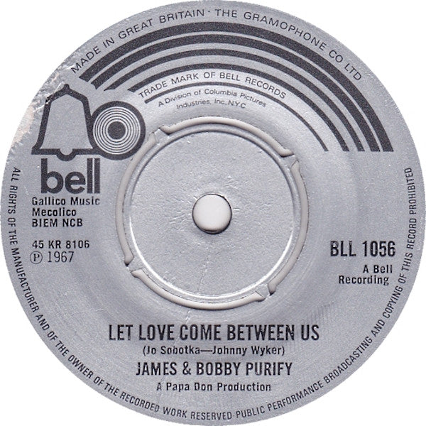 James & Bobby Purify : Let Love Come Between Us / Shake A Tail Feather (7", Single, RE, 4-P)